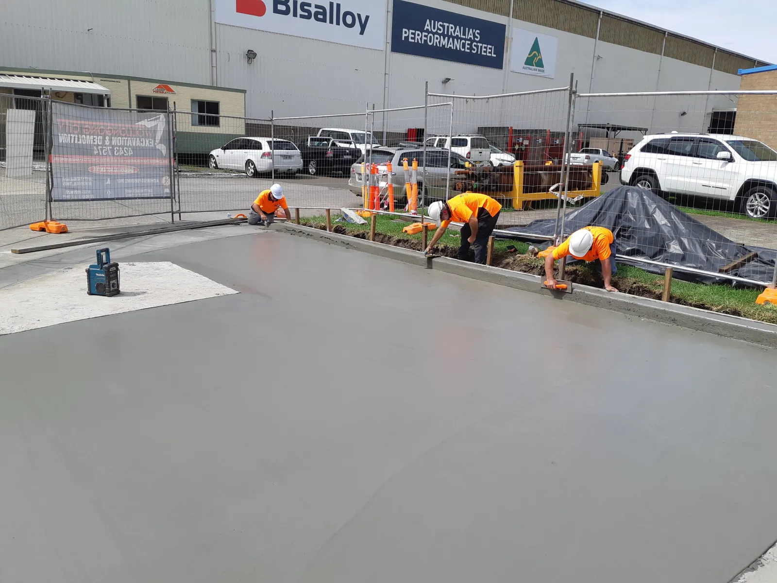 Concrete carpark works at Bisalloy Steels